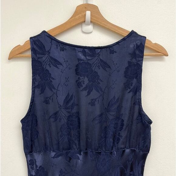 Vintage Y2K 90s Floral Romantic Empire Waist Sleeveless High Neck Maxi Dress - S - Picture 7 of 12